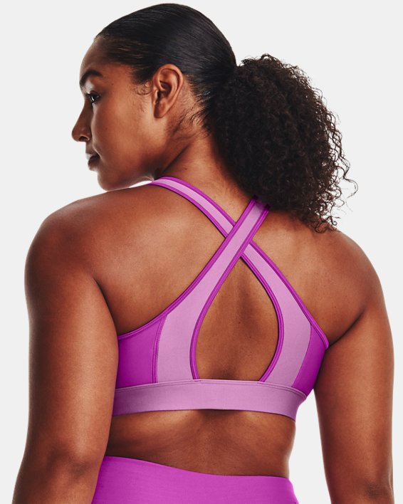 Women's Armour® Mid Crossback Harness Sports Bra, Purple, pdpMainDesktop image number 6